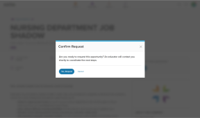 A "Confirm Request" modal states "are you ready to request this opportunity? An educator will contact you shortly to coordinate the next steps" with "Yes, Request" and "Cancel" buttons